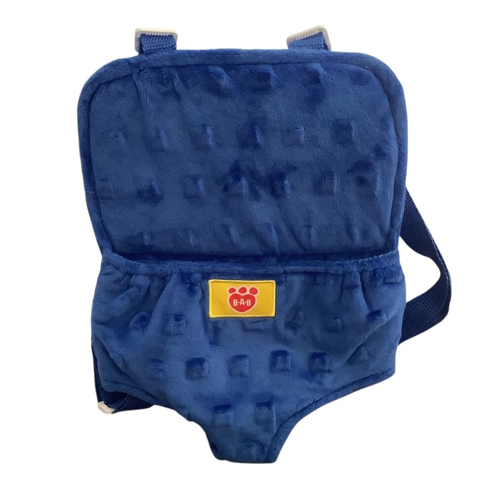 Build-A-Bear Blue‎ Plush Backpack Carrier Teddy Bears 11”